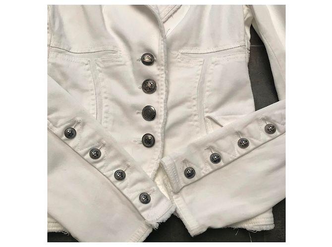 Autre Marque Chaqueta S ' blanca slim fit de algodón Blanco - vista 5