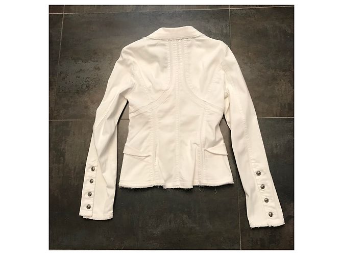 Autre Marque Chaqueta S ' blanca slim fit de algodón Blanco - vista 6