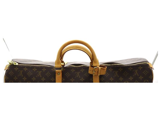 Louis Vuitton Keepall 60 in tela rivestita e pelle - vista 3