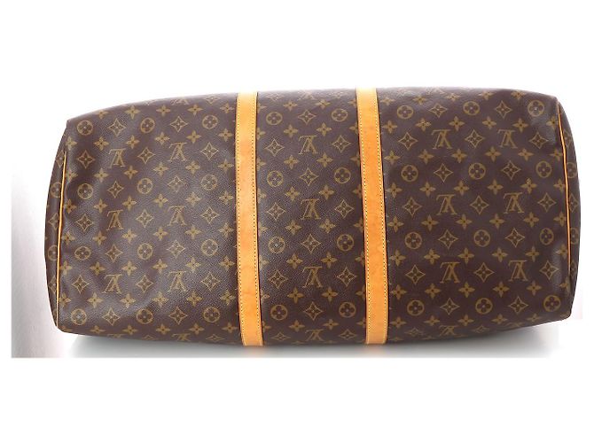 Louis Vuitton Keepall 60 in tela rivestita e pelle - vista 4