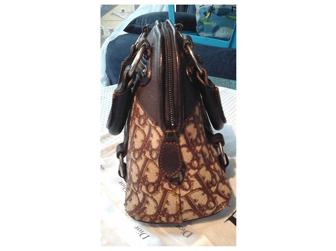 Borsa Christian Dior Marrone Cioccolato in tela - vista 3
