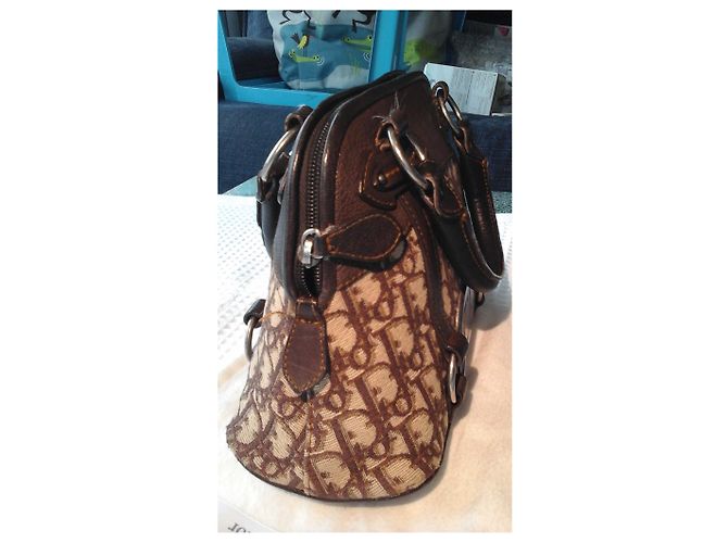 Borsa Christian Dior Marrone Cioccolato in tela - vista 4