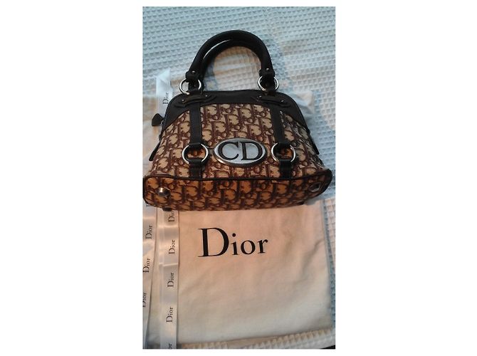Borsa Christian Dior Marrone Cioccolato in tela - vista 5