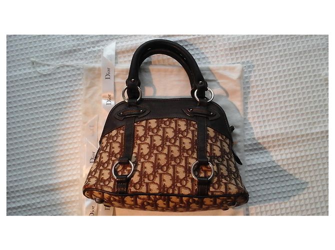 Borsa Christian Dior Marrone Cioccolato in tela - vista 6