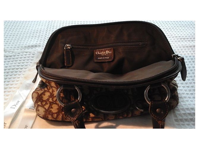 Borsa Christian Dior Marrone Cioccolato in tela - vista 7