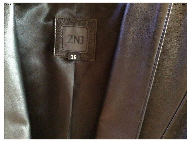 Autre Marque Schwarze Lederjacke aus Lammleder - Ansicht 3