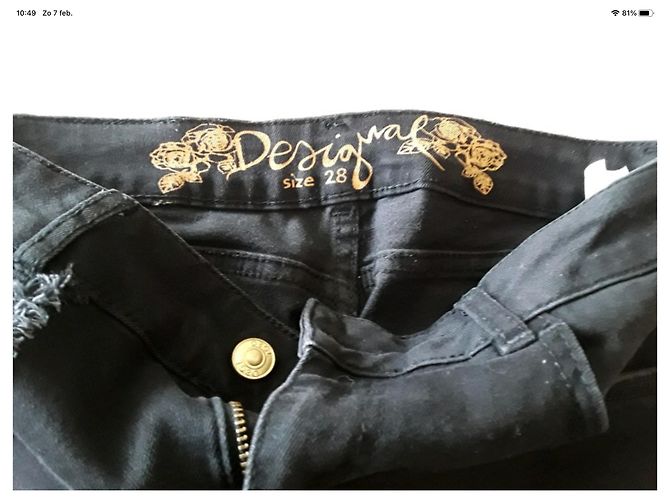 Vaqueros Desigual negros de algodón medio largos - vista 3