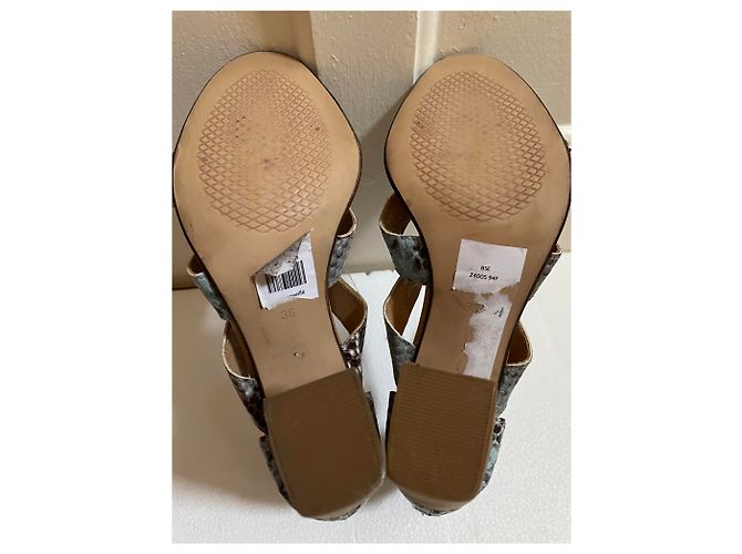 CAROLL Sandalen aus Leder Python Print Hellblau Mehrfarben - Ansicht 5