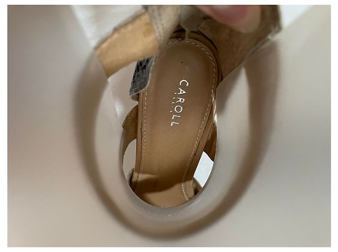 CAROLL Sandalen aus Leder Python Print Hellblau Mehrfarben - Ansicht 6