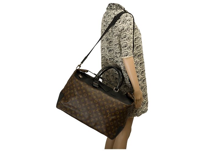 Splendida borsa Louis Vuitton Neo Greenwich Macassar in tela monogram e hardware in metallo argento Marrone Nero - vista 12