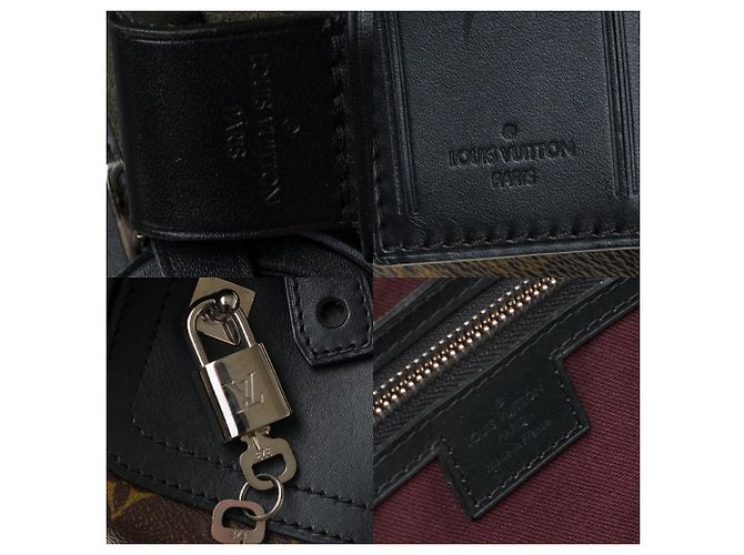 Splendida borsa Louis Vuitton Neo Greenwich Macassar in tela monogram e hardware in metallo argento Marrone Nero - vista 5