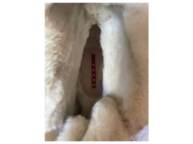 Prada Stiefeletten Beige Nubuk - Ansicht 6