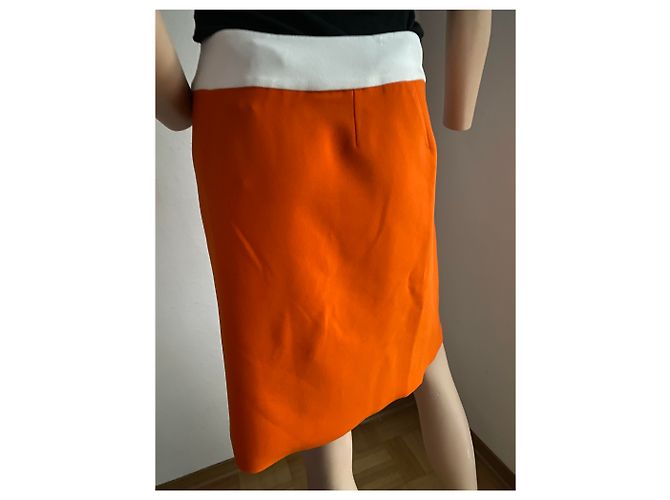 Joseph minifalda asimétrica Tammy en blanco y negro Naranja - vista 2