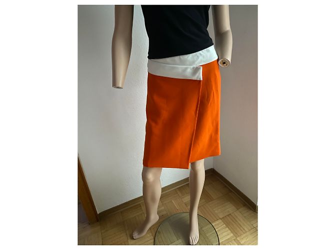 Joseph minifalda asimétrica Tammy en blanco y negro Naranja - vista 6