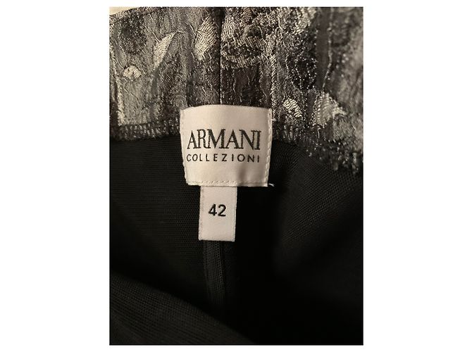 Armani Gesticktes Cocktailkleid Anthrazitgrau - Ansicht 4
