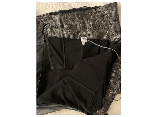 Armani Gesticktes Cocktailkleid Anthrazitgrau - Ansicht 6