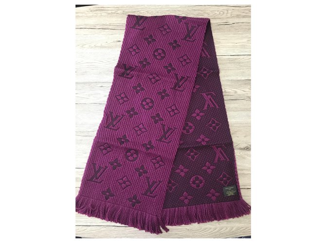 Sciarpa Louis Vuitton Logomania viola Prugna - vista 3