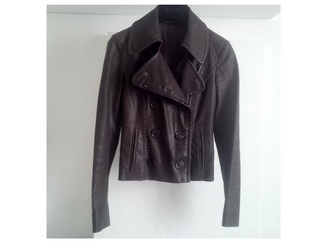 Prada Jacke aus Nappalammleder. Dunkelbraun. mit breiten Revers gefüttert. - Ansicht 7