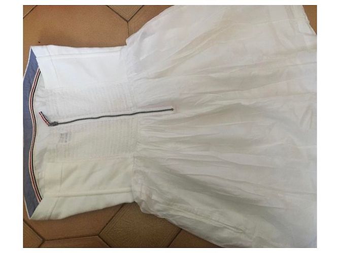 Vestido palabra de honor Tommy Hilfiger de algodón blanco - vista 2