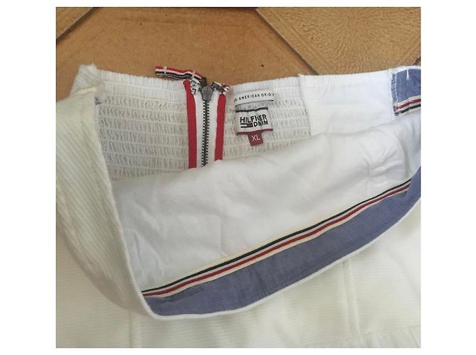 Vestido palabra de honor Tommy Hilfiger de algodón blanco - vista 3