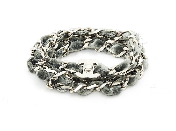 Chanel LOCKER SILVER VELVET T.80 Silber - Ansicht 3