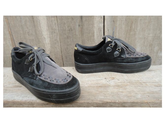 Creepers No Name neri in pelle di cervo taglia 39 Nero - vista 2