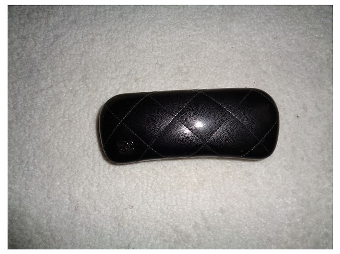 Chanel Optical Frames Black Leather Metal - view 2