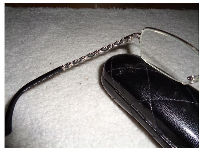 Chanel Optical Frames Black Leather Metal - view 5
