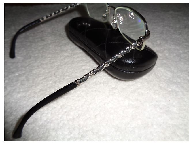 Chanel Optical Frames Black Leather Metal - view 6