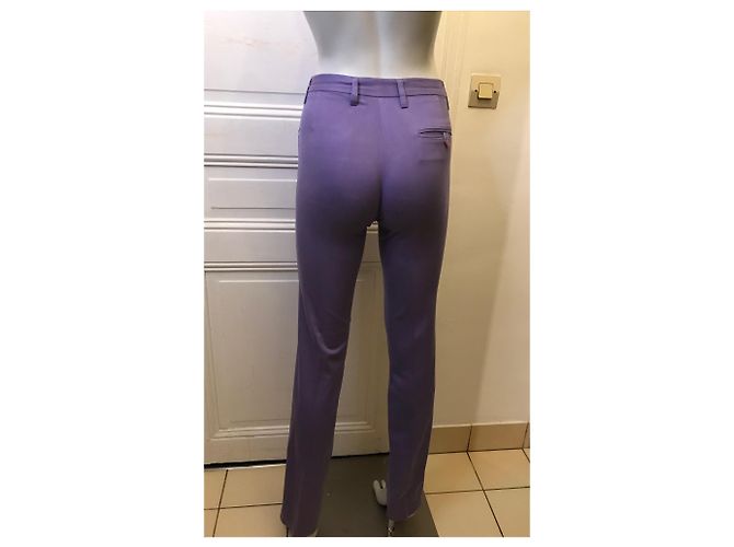 Pantalones de pitillo Joseph morados de algodón con ribete rosa Púrpura - vista 3