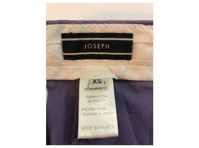 Pantalones de pitillo Joseph morados de algodón con ribete rosa Púrpura - vista 4