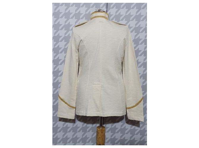 Ralph Lauren Denim & Supply Blazer Weiß Baumwolle Militärstil Mehrfarben Golden - Ansicht 3