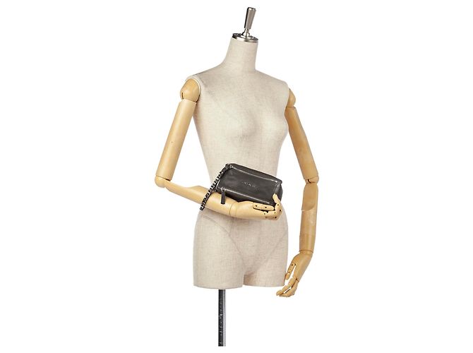 Pochette in pelle Pandora grigia Givenchy - vista 7