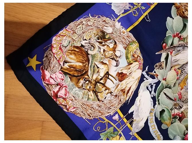 Hermès Flora y fauna de Texas Azul oscuro - vista 10
