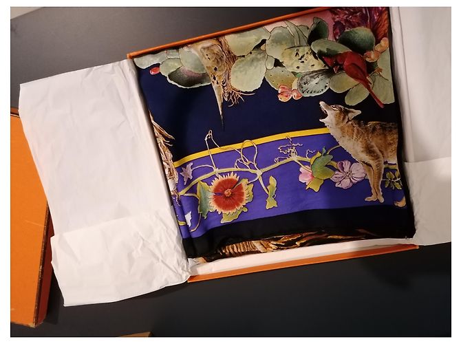 Hermès Flora y fauna de Texas Azul oscuro - vista 11