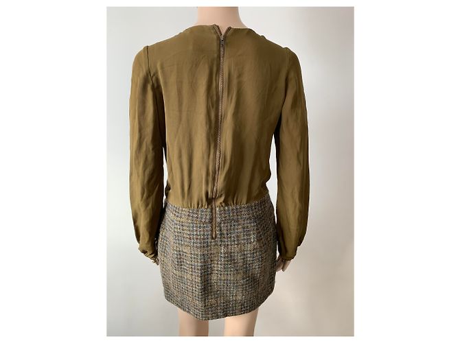 Abito J.Crew marrone in seta e lana - vista 4
