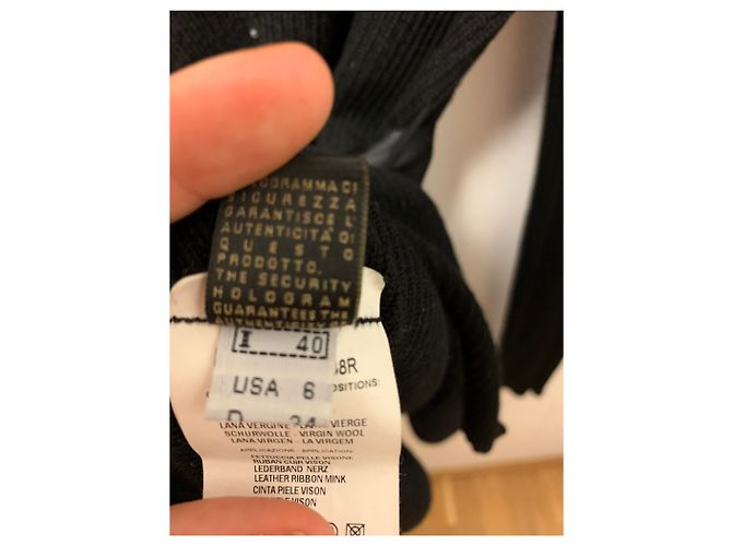 Roberto Cavalli Schwarzer Strick aus Wolle mit Steinen und Nerz - Ansicht 3