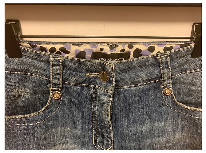 Jeans ROCCOBAROCCO Azul Marino Algodón Cristales - vista 7