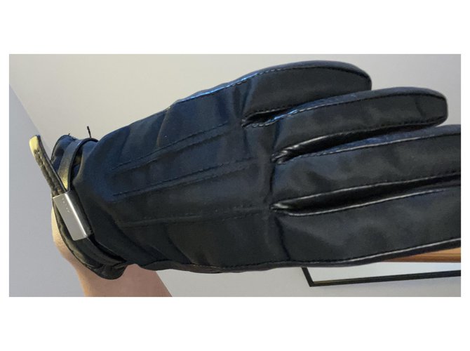 Prada Lederhandschuhe Schwarz Kaschmir - Ansicht 6