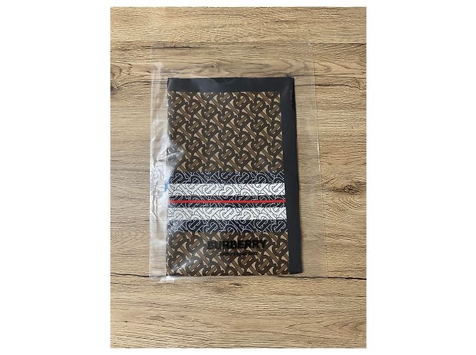 Foulard Burberry Monogramma BB in seta marrone e nero Multicolore - vista 3