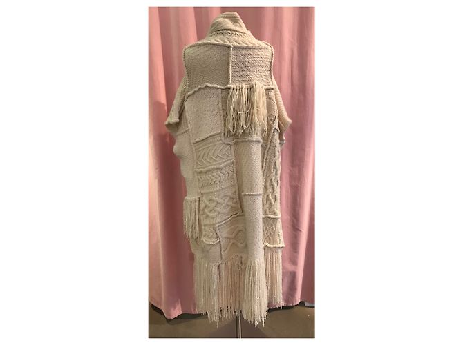 Poncho Ralph Lauren de lana y cachemira Eggshell Blanco roto - vista 2