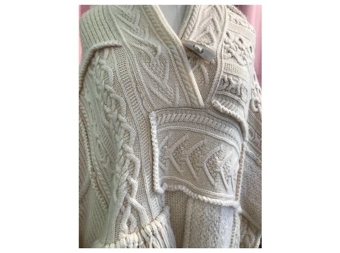 Poncho Ralph Lauren de lana y cachemira Eggshell Blanco roto - vista 3