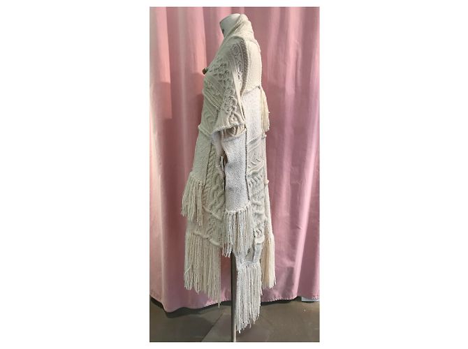 Poncho Ralph Lauren de lana y cachemira Eggshell Blanco roto - vista 4