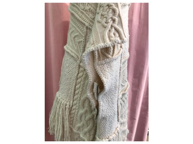 Poncho Ralph Lauren de lana y cachemira Eggshell Blanco roto - vista 5