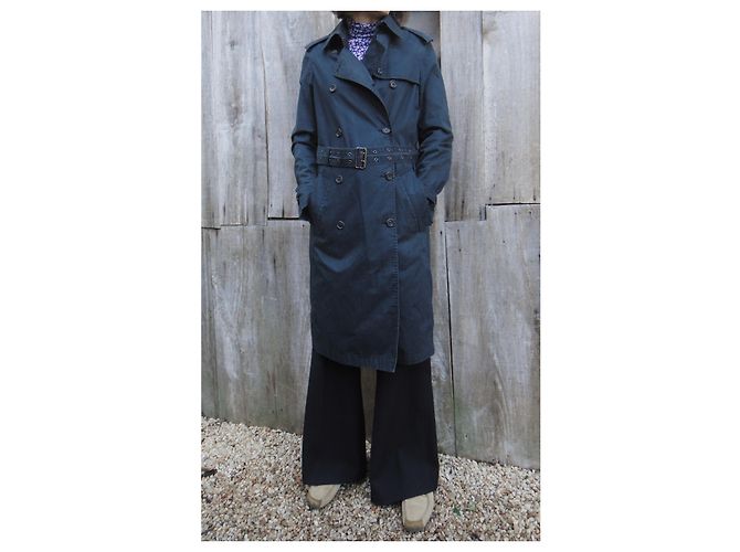 Gabardina Burberry negra de algodón Negro - vista 2