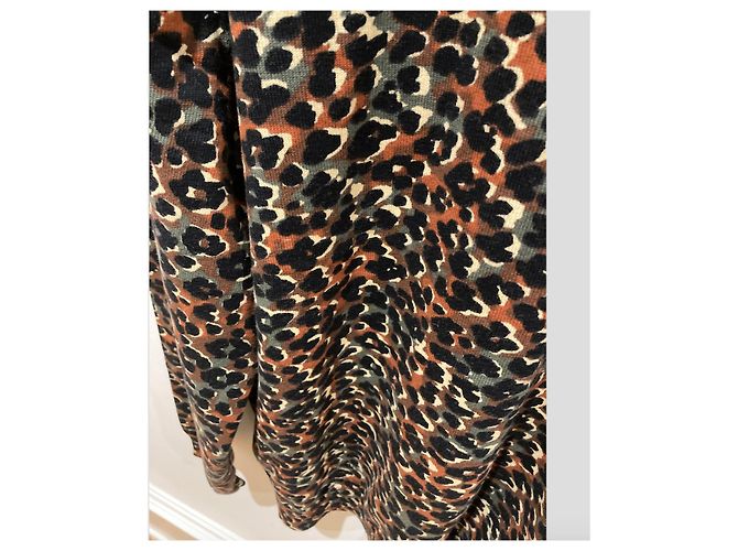 Apc Maglia multicolore in misto cotone cashmere Marrone Stampa leopardo - vista 2