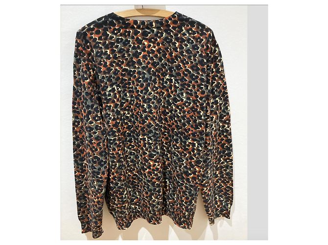 Apc Maglia multicolore in misto cotone cashmere Marrone Stampa leopardo - vista 3