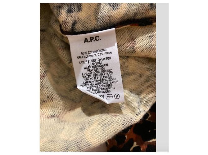 Apc Maglia multicolore in misto cotone cashmere Marrone Stampa leopardo - vista 5