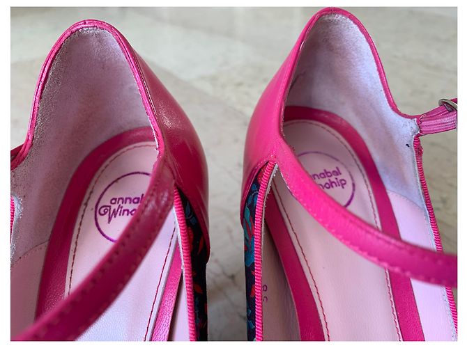 Autre Marque Décolleté Annabel Winship Swarovski Pelle Rosa - vista 4