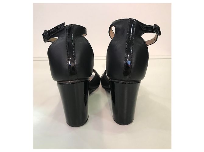Sandali con zeppa Repetto in pelle nera Nero - vista 2